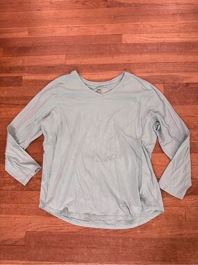 Just My Size Women's Light Blue V-Neck Long Sleeve T-Shirt - Size 3X
 b17